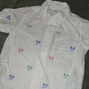 Kids White Shirt w/Mickey Mouse Embroidery